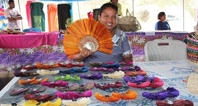 Merita Aneru during a National Craft Exhibition at the Valelevu ground in Nasinu in 2018. Photo: Fiji Sun