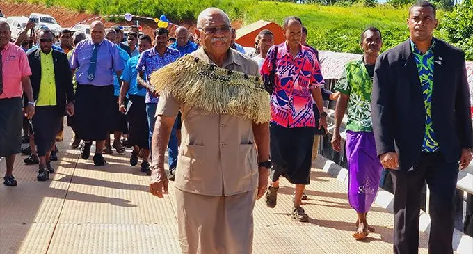 Prime Minister, Sitiveni Rabuka, commissioned the Vunikawakawa Modular Bridge in Wailevu district, Macuata which marked the start of new opportunities with transportation accessibility now solved. Photo: Sampras Anand