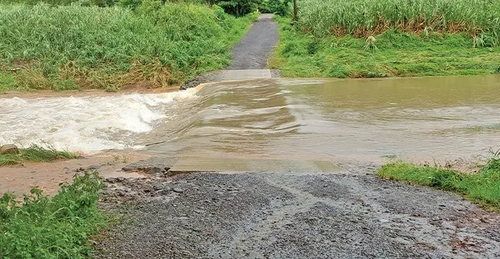 Flooding in low lying areas.