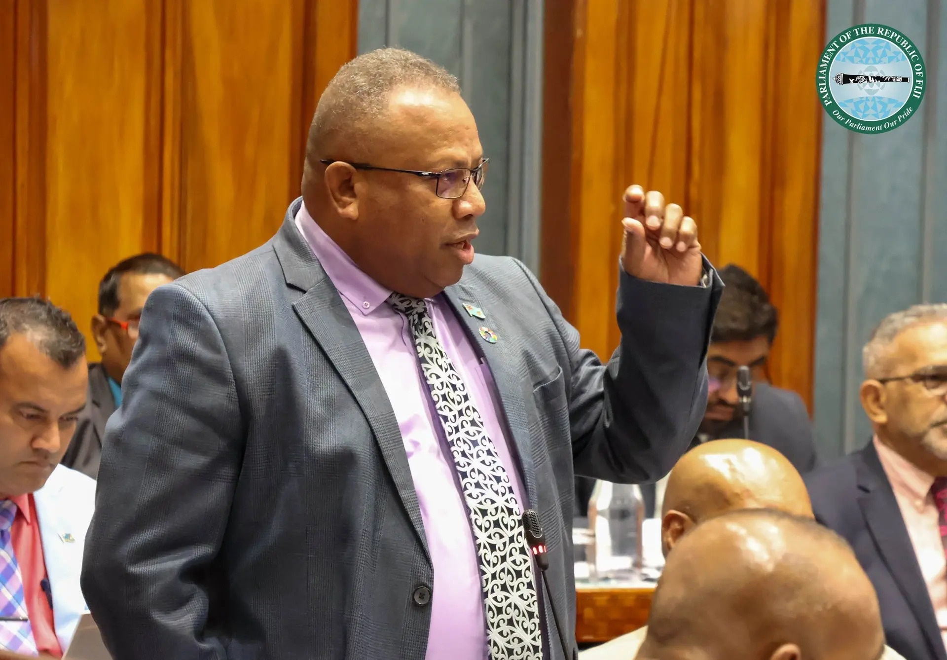 Opposition Leader Inia Seruiratu in Parliament on May 27, 2026. 