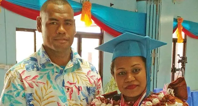 Fane Mouga Kasa with her husband Fabiano Rogovakalali on May 27,2022.  Photo: Salote Qalubau 