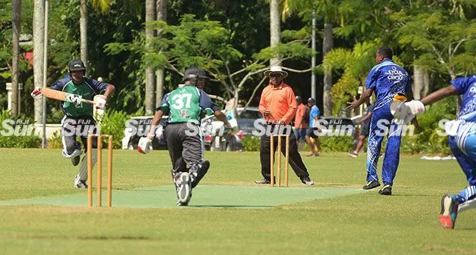 Tournament underdogs Cicia take on Cricket Fiji Development side during the Easter Cup competition at Albert Park, Suva, on April 13, 2022. Photo: Ronald Kumar.