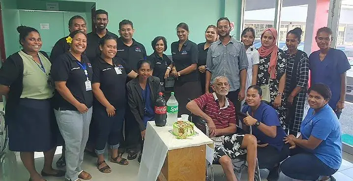 Staff gathered with their first patient at Zens Medical Centre at Damodar City in Labasa on September 27, 2022. Photo: Supplied 