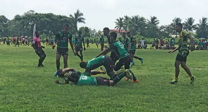Action between Ratu Sir Lala Sukuna Memorial School and Assemblies of God Secondary School on February 17,2018.. Photo: Grace Narayan