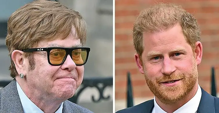 Singer Elton John and  Britain’s Prince Harry.