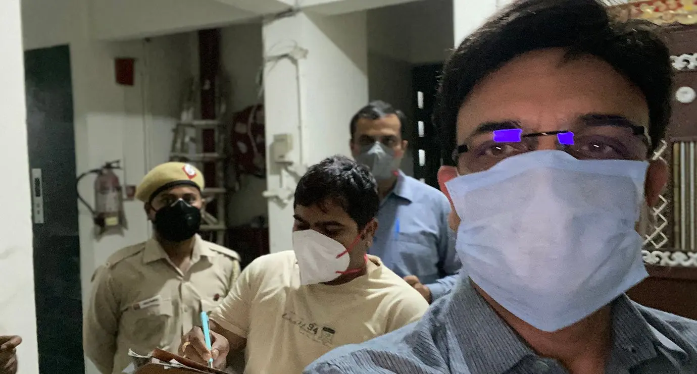 Jai Kumar Sharma with the Dwarka health department team.