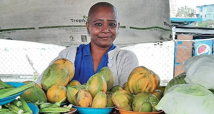 Simran Chandra at her market in Tavakubu, Lautoka.