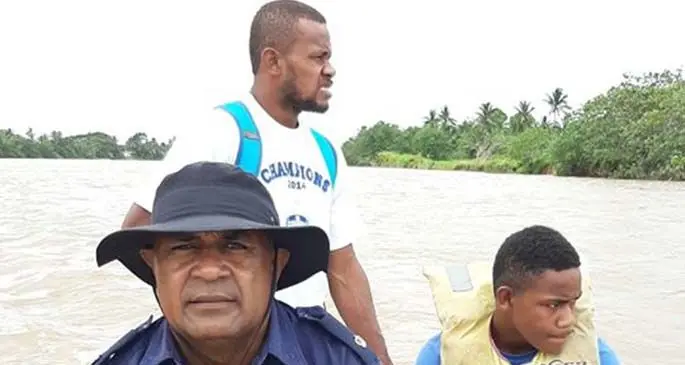 Police and villagers continue the search for father and daughter in the Navua river. Photo: Police Media Cell