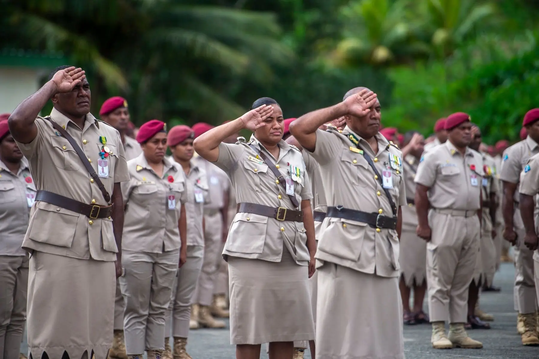Corrections officers during the parade at Naboro on October 27, 2025.