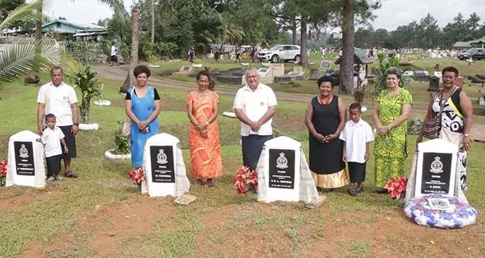Gathered at Nasinu this morning were the families of the late Salase Balenaveikau, Eminoni Waqanivalu, Adi Viniana Wapikai, Vilikesa Guva and Waqadrala Tuitukia.