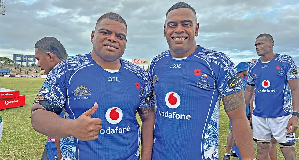 From left: Inoke and Waisake Ravuiwasa at the HFC Bank Stadium on November 9, 2024.  Photo: Sereana Salalo