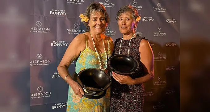 Cheryl Collier and Marietta Duffy-Burgess won the 2022 Par NZ Golfing Holidays Bula Reunion championships on July 20. Photo: Waisea Nasokia