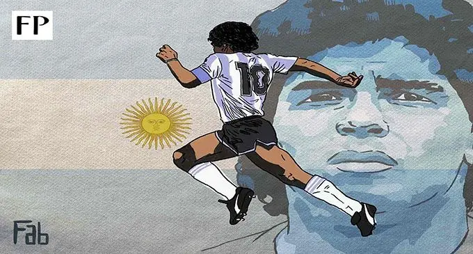 Diego Armando Maradona Franco as an Argentine professional football player