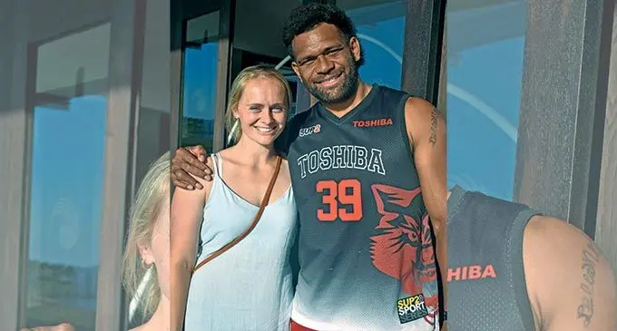 From left: Brittany Coates, with husband to be Seta Tamanivalu, in Nadi, on June 7, 2022. Photo: Waisea Nasokia
