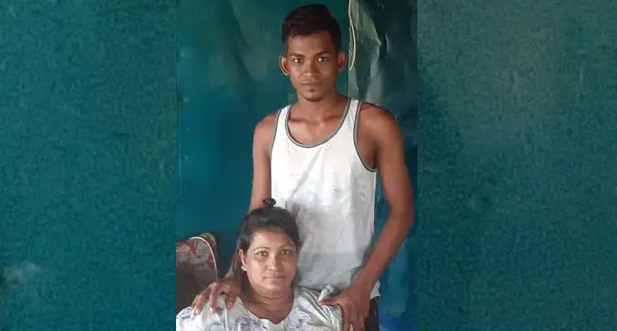 Sheik Shiraz with his mother of Field 40, Lautoka.