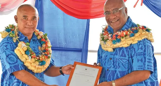 From left: Acting Commissioner of Police, Juki Fong Chew and Acting Prime Minister and Minister for Trade, Manoa Kamikamica during the launch of the . Fiji Police Families Savings and Investments Co-operative Limited initiative in Suva on December 6, 2023. Photo: Ministry of Trade
