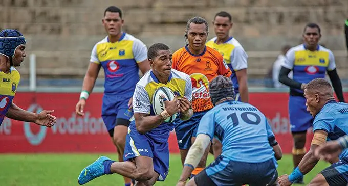 Natabua High School lock forward Ponipate Kurewaka during their Vodafone Deans Under-18 quarterfinal match against Queen Victoria School at the HFC Bank Stadium on September 24, 2022. Photo: Leon Lord