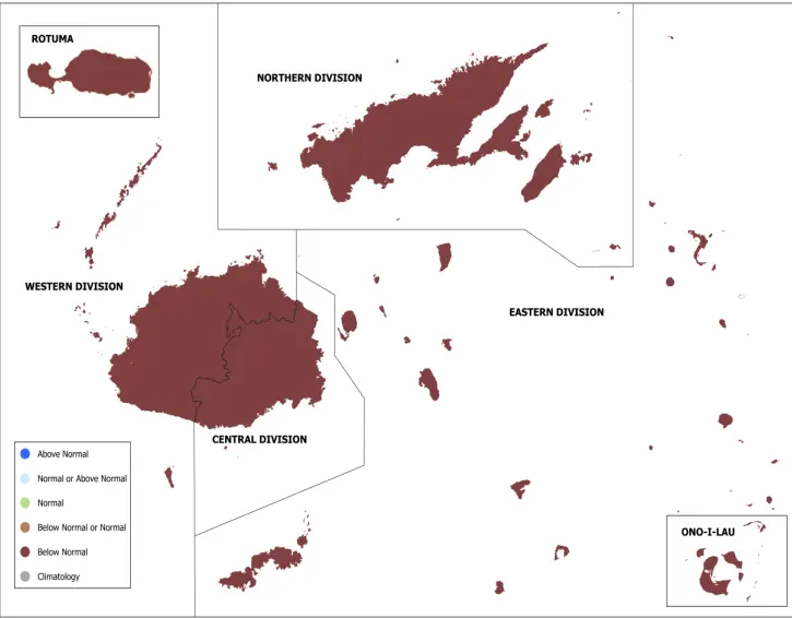 Fiji is forecast to experience below-normal rainfall for the remainder of the year as a strengthening El Niño grips the tropical Pacific, with the Fiji Meteorological Service warning of increasingly dry conditions across the country.