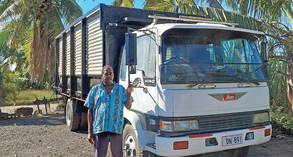 Sugarcane farmer  and truck business owner Vinod Kumar.