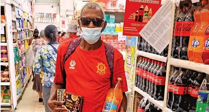 An early Christmas shopper, Onisimo Naikou, at Charan Jeath Singh (CJS) Supermarket in Labasa Town on December 2, 2021. Photo: Sampras Anand