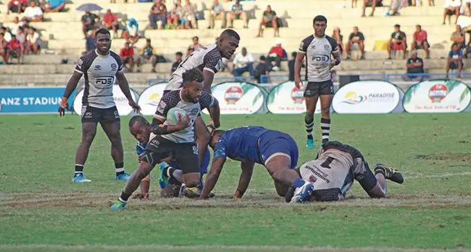 Action from the FDS Barbarian Brothers - Police Blue in the  third place playoff at the ANZ Stadium on September 26, 2020. Kelera Sovasiga