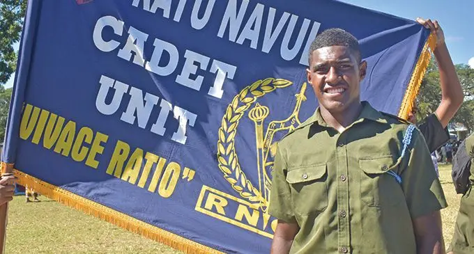 Nemani Turagaviu, who was a survivor of the Nabou accident, at the Ratu Navula College passing-out parade in Nadi on June 21, 2019. Photo: Mereleki Nai