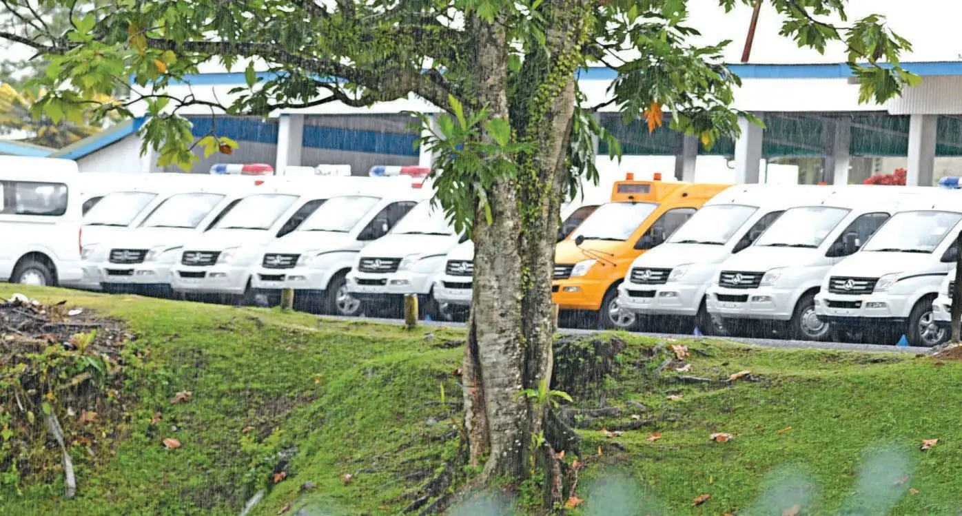 New donated Ambulance and Police vehicles from China parked at the Nasinu Police Compound on January 30, 2018. Photo: Ronald Kumar