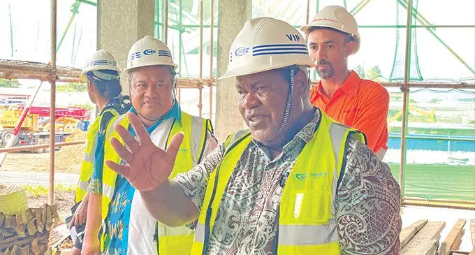 Workers at The University of the South Pacific’s (USP) expanded campus in Honiara, Solomon Islands.