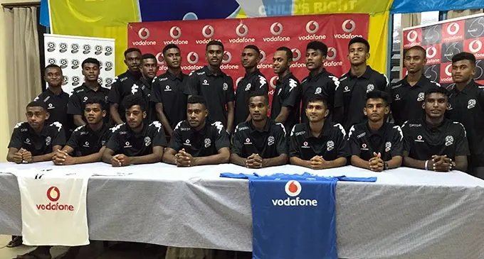 Vodafone Fijian Under-17 players after the official announcement of the team to tour Israel at the Fiji Football Association Academy in Ba on April 23, 2019. Photo: Avinesh Gopal