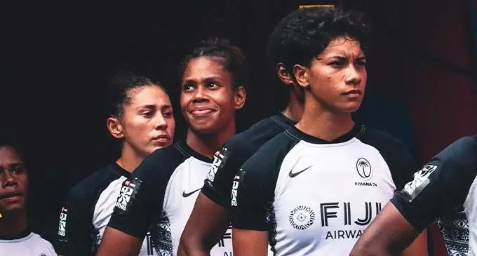 Fiji Airways Fijiana women’s sevens’ players at the Hong Kong Sevens on April 5, 2024. Photo: World Rugby.