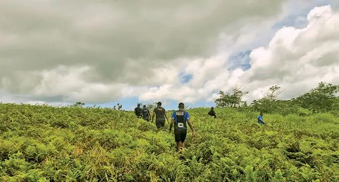 Police officers during the search for Chiraag Murti, 7, who has been missing for 13 days in Taveuni.  