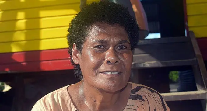 Laite Nakadrogo (mother of Mosese Voka) at Vio Island. Photo: Mereleki Nai   