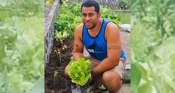 Filimoni Vosarogo at his frontyard garden. Photo: Filimoni Vosarogo’s Facebook page