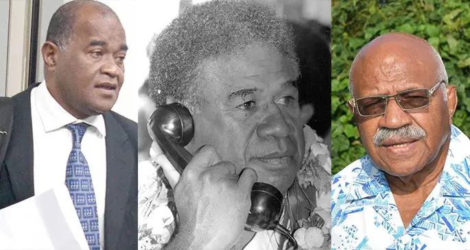 From left: Niko Nawaikula, Dr Timoci Bavadra and Sitiveni Rabuka.