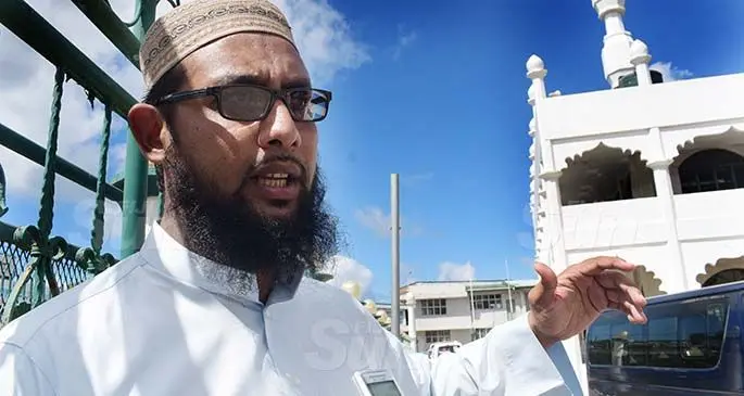 Samabula Jame Masjid Maulana Abdul Alim while speaking on importance of Ramadan on April 13, 2021. Photo: Ronald Kumar