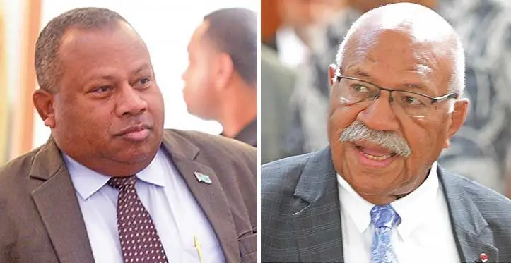 Leader of Opposition Inia Seruiratu and Prime Minister Sitiveni Rabuka. Photos: Ronald Kumar