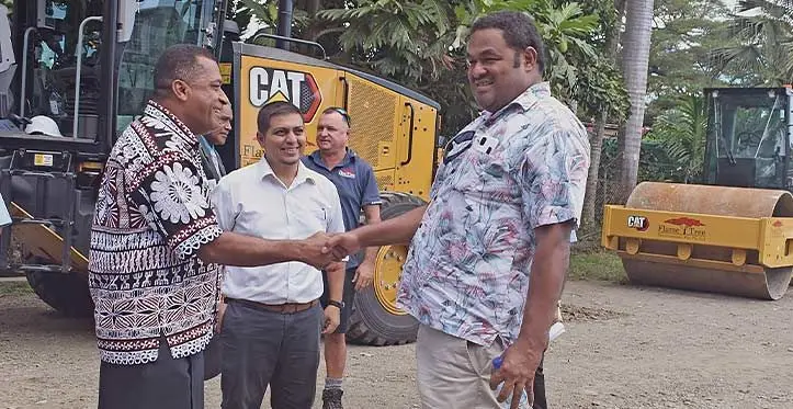 From left: Minister for Housing and Local Government Maciu Katamotu Nalumisa, Chair of Special Administrator for Nadi and Sigatoka Town Councils, Lawrence Kumar and Sigatoka Town Council Acting CEO, Ratu Meli Naevo, in Nadi. Photo: Mereleki Nai