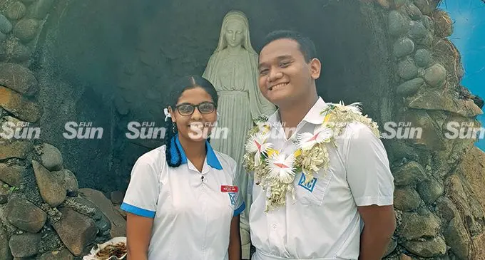 Xavier College head girl, Salihah Nisha and head boy, Ivan Alfred.  Photo: Nicolette Chambers