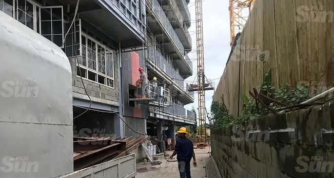 Construction has resumed at Yue Lai Hotel in Flagstaff.Photo: Frederica Elbourne
