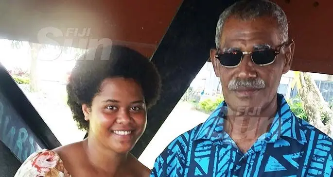 Sera Ciri Senivasa (left) with her father Viliame Nasave Senivasa in Suva yesterday. Photo: Maika Bolatiki