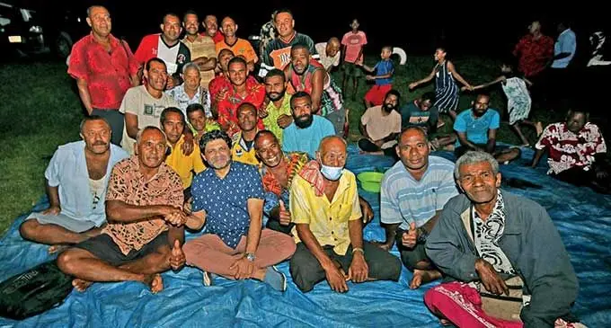 Attorney-General Aiyaz Sayed-Khaiyum with residents of Nubu village, Lagalaga and Kurukuru Settlement in Macuata on March 15, 2022.  Photo: DEPTFO News