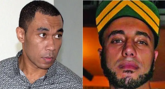 The late Ashkan Farsani Rikthegazader (right), Rusiate Raiwalui (left) outside the High Court in Suva on July 17, 2020. Photo: Ronald Kumar
