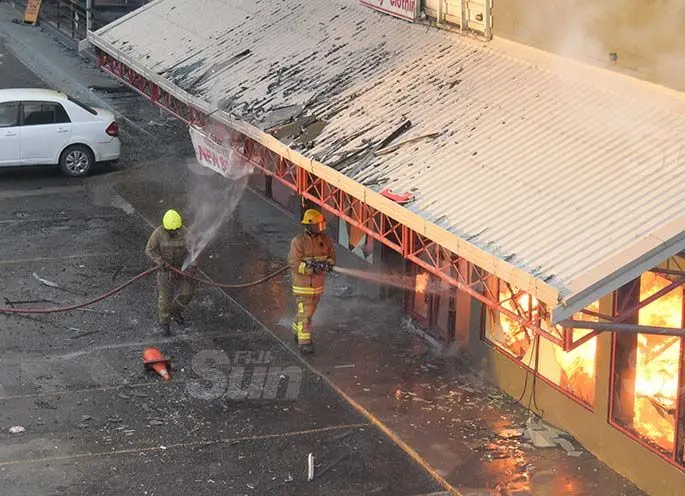 Firefighters at the Value City building on May 22, 2020. Photo: Ronald Kumar