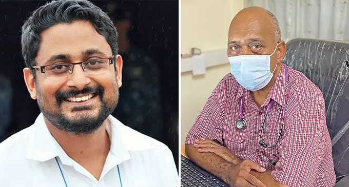 CWM Hospital specialist physician Dr Ravi Naidu and Labasa Hospital consultant physician Dr Mikaele Mua.