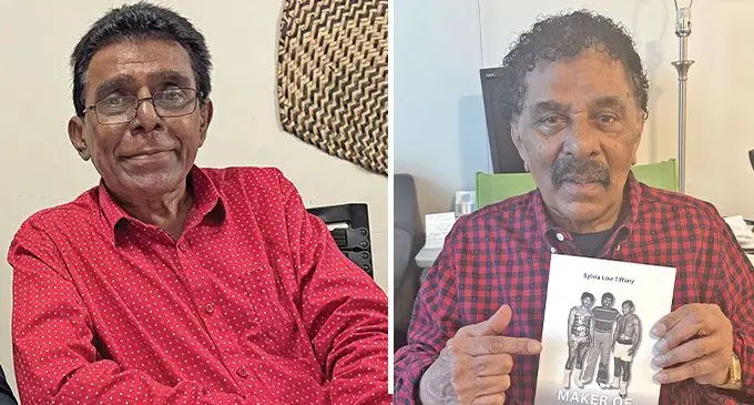 Boxing Commission of Fiji chairman Adi Narayan and Veteran boxing trainer John Ramos.
