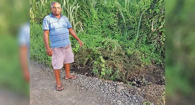 Vishwa Chand believes better roads and building effective drainage system will make roads at Korotari, Labasa, better. Photo: Sampras Anand