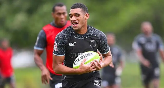Fiji Airways Fijian 7s rep Meli Derenalagi during a training session in London on May 18, 2019.  Photo: Ian Muir