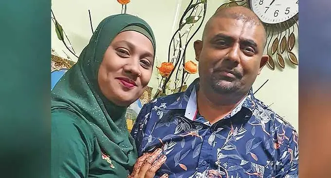 Shereen Nisha and husband Benjamin Mohammed.