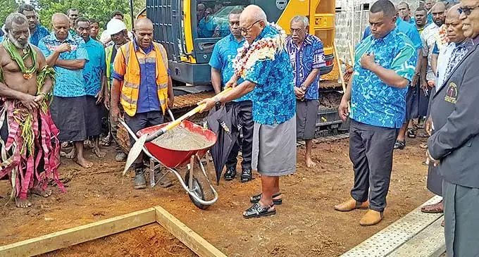 Prime Minister Sitiveni Rabuka with delegates at the groundbreaking ceremony in Navosa. Photo: Waisea Nasokia