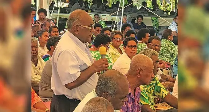 Participants at the opening of the Tailevu Provincial Council meeting at Naisausau Village in Namara, Tailevu on November 24, 2022. Photo: Lusiana Tuimaisala